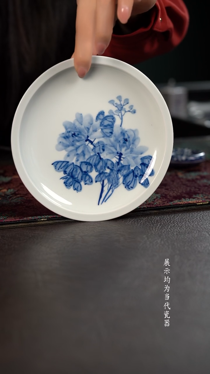 微瑕 厚力煊富贵牡丹折沿壶承 随机