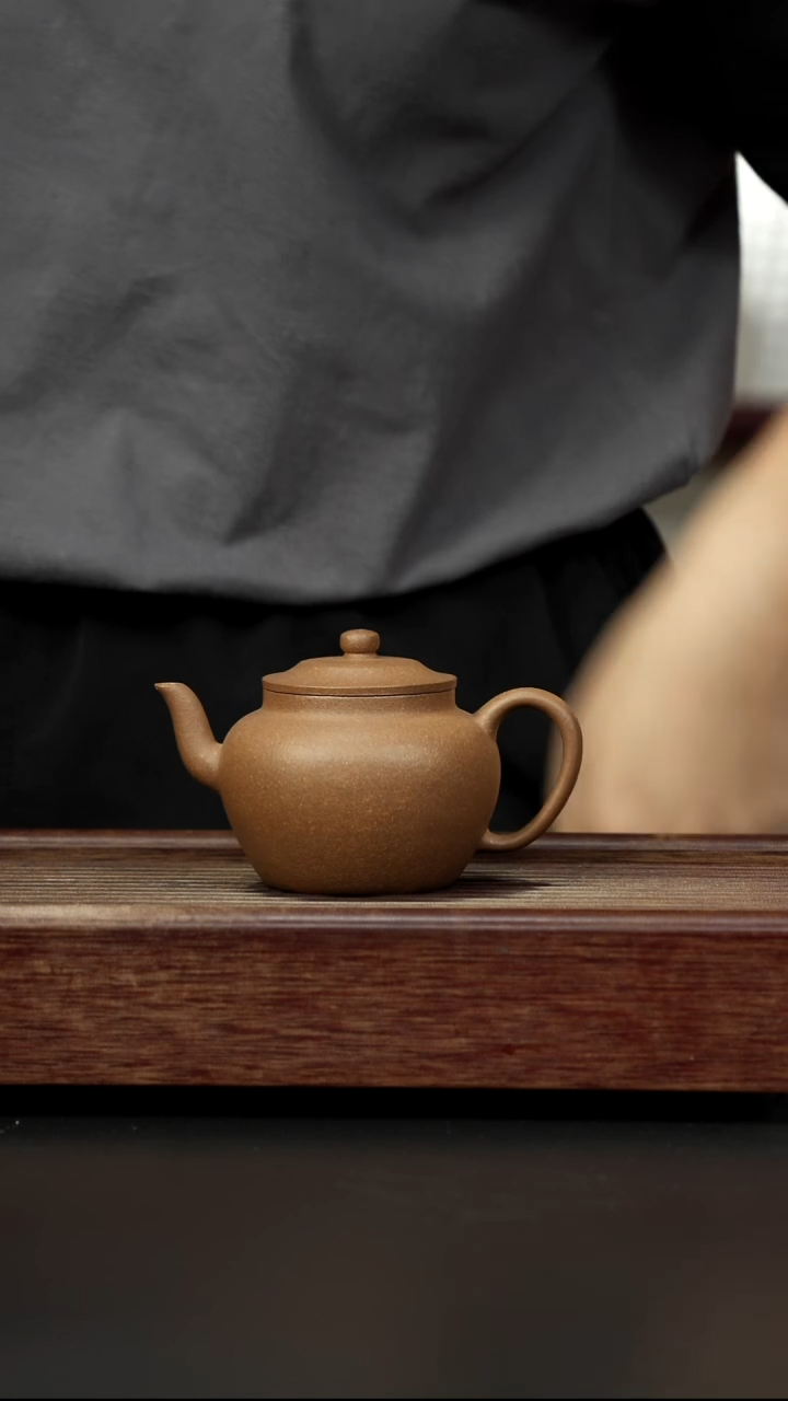 紫砂茶壶芝麻绿 宫灯