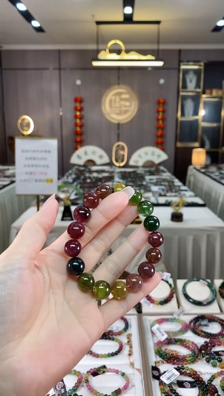 【闪购商品】碧玺单圈手串12mm+未镶嵌（多样性发一条）hon