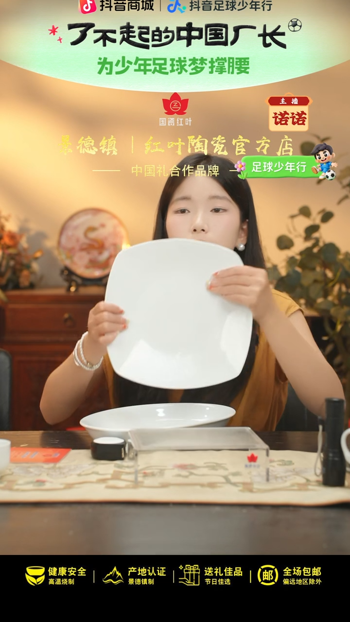 1个微瑕白胎12英寸四方盘（无底款）