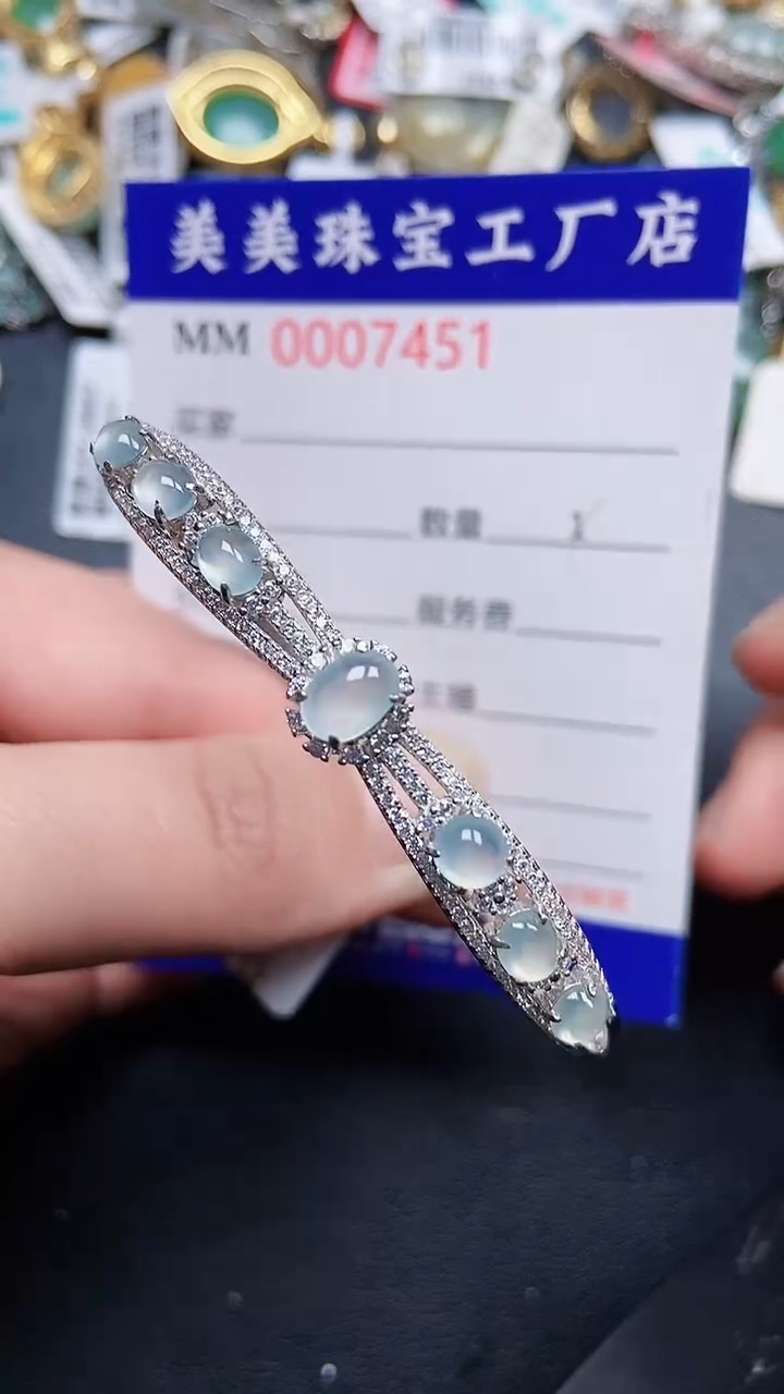 颈饰银S925镶嵌翡翠7451