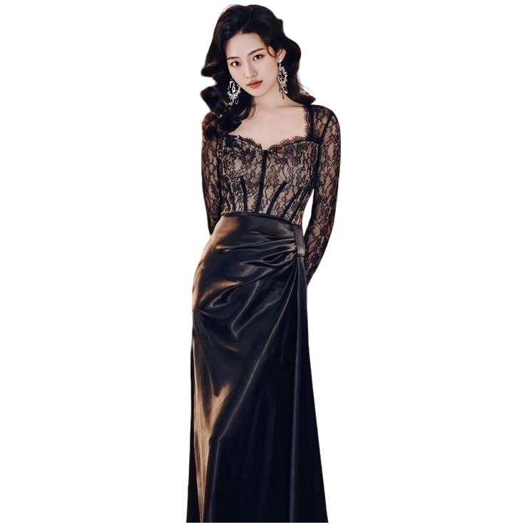 最新1【海燕600-670】长裙秋季常规高腰拖尾裙子连衣裙夏季中长款