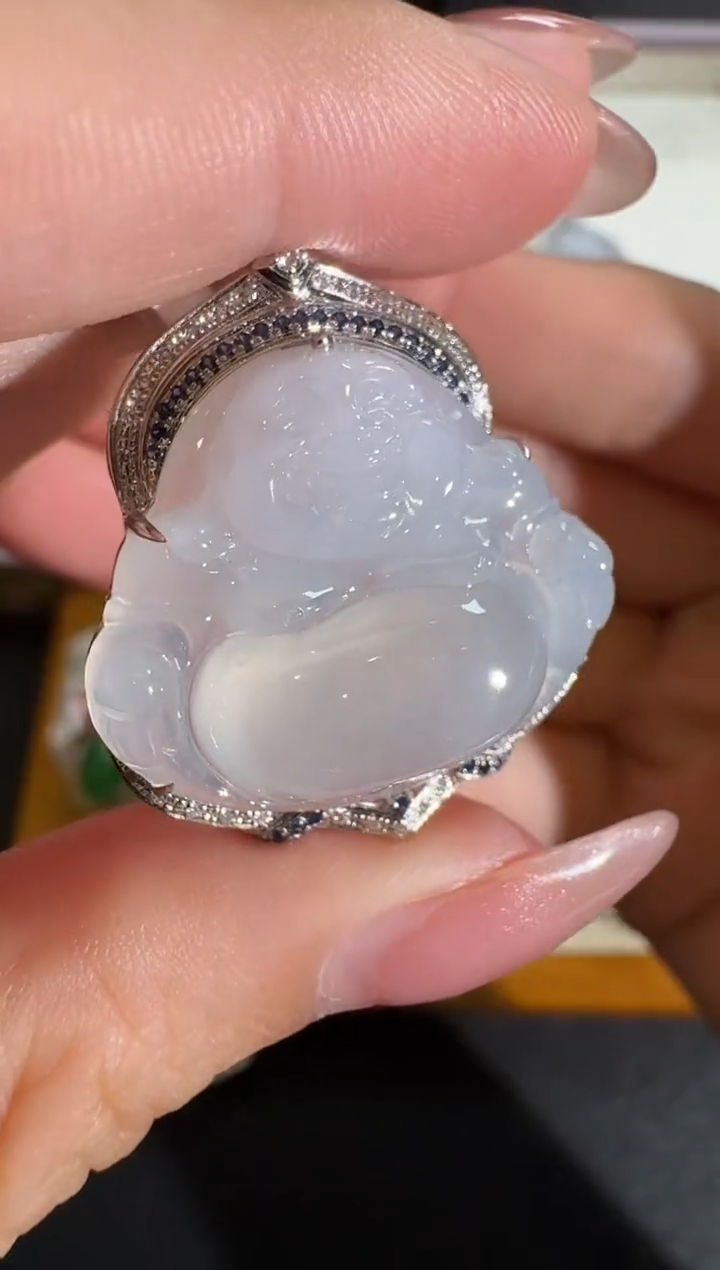 【闪购商品】翡翠吊坠(不含链)18K金镶嵌【源头工厂】宝石钻石镶嵌