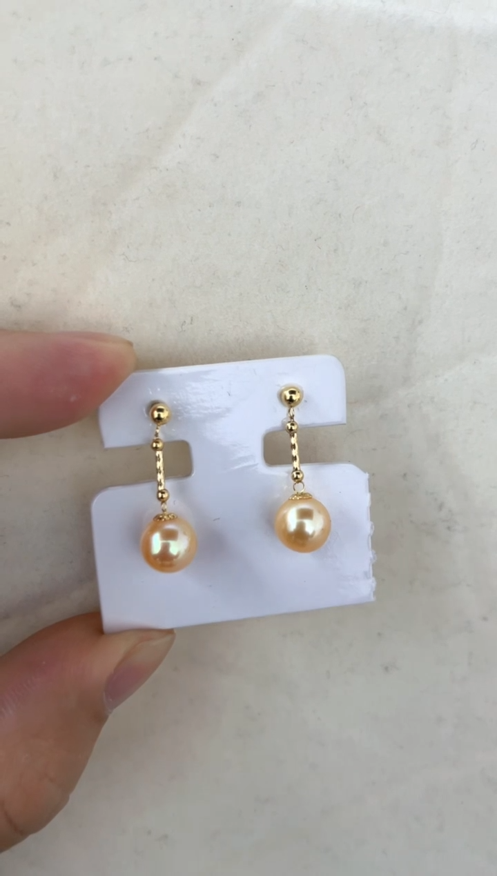 【闪购商品】海水珍珠耳饰18K金镶嵌耳钉