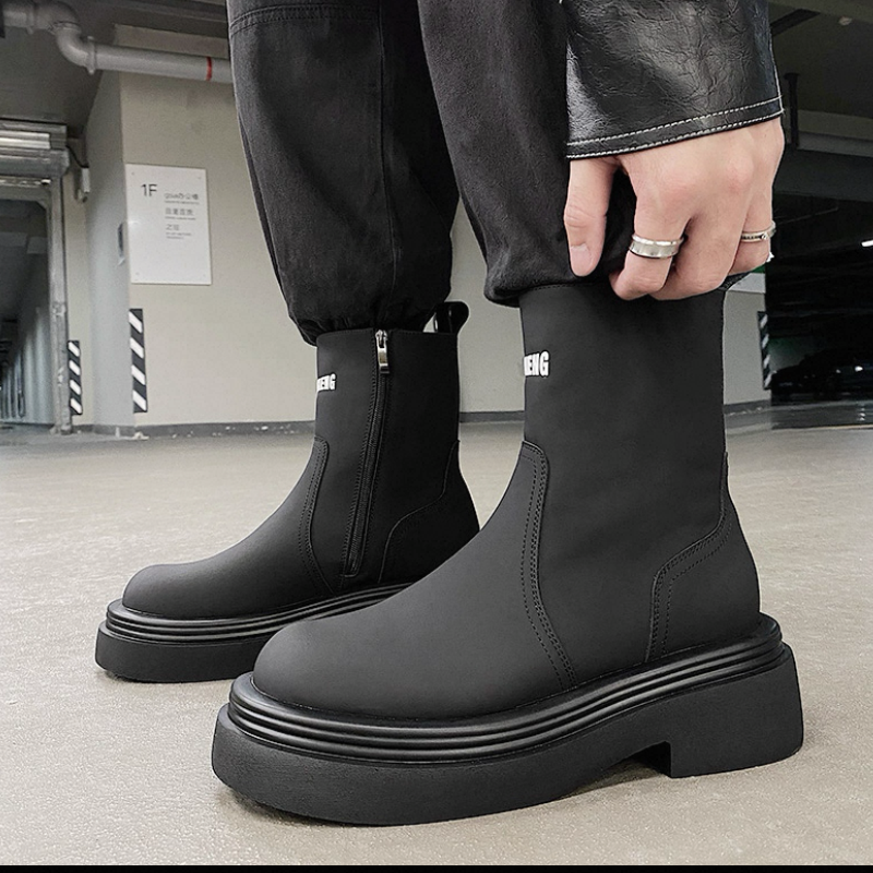 2025新款马丁靴女英伦风厚底粗跟炸街短靴子潮鞋5Z1-097-50