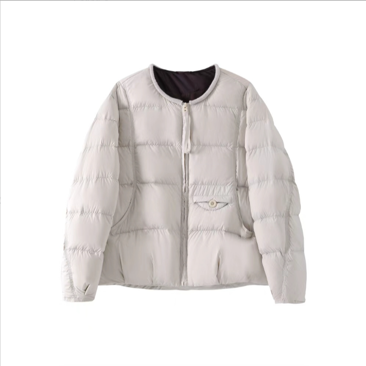 【zonefive】云朵立方短款羽绒服女2025新款爆款韩版圆领时尚外套冬