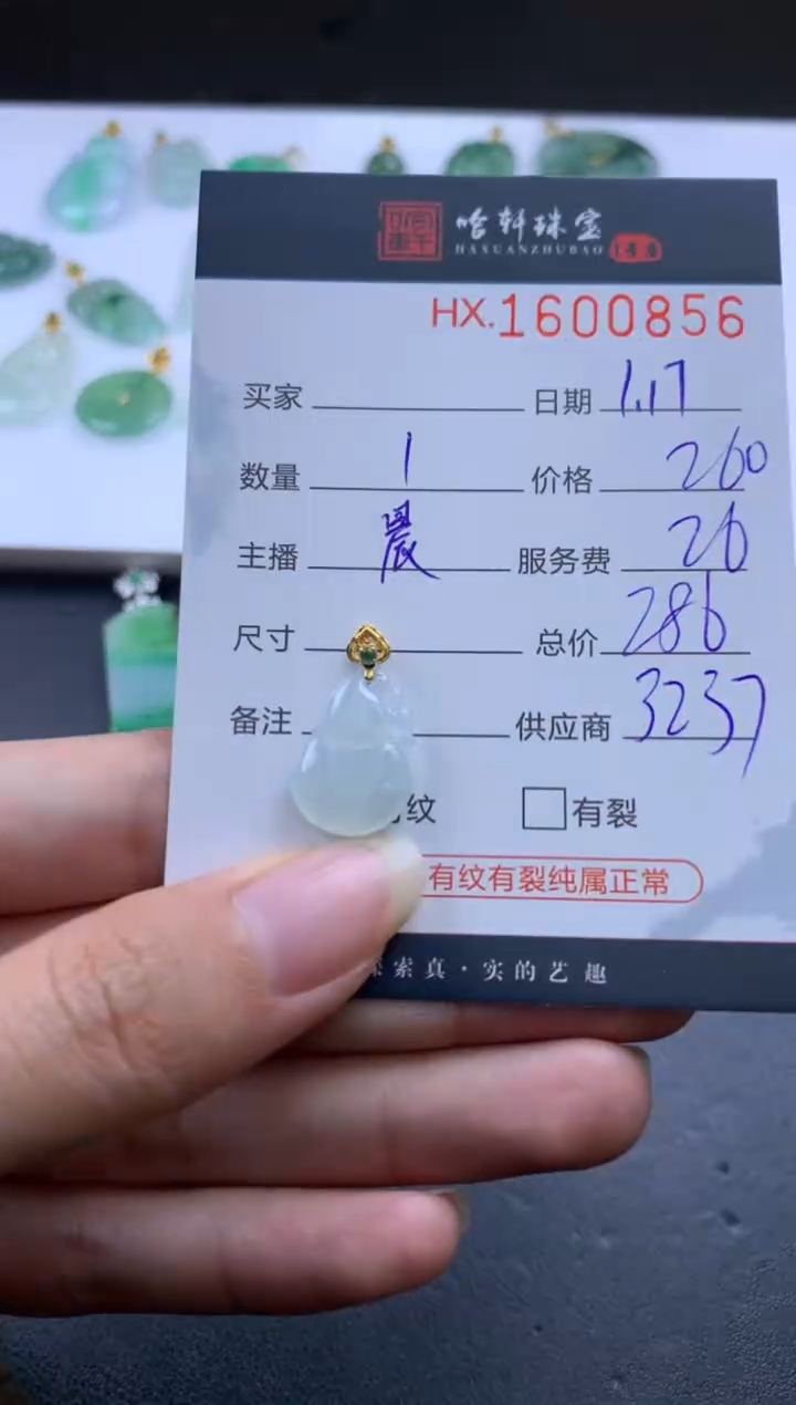 【闪购商品】翡翠挂件未镶嵌哈轩 挂件1