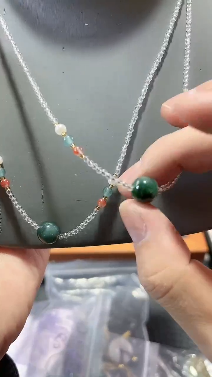 颈饰未镶嵌翡翠单颗翡翠锁骨链