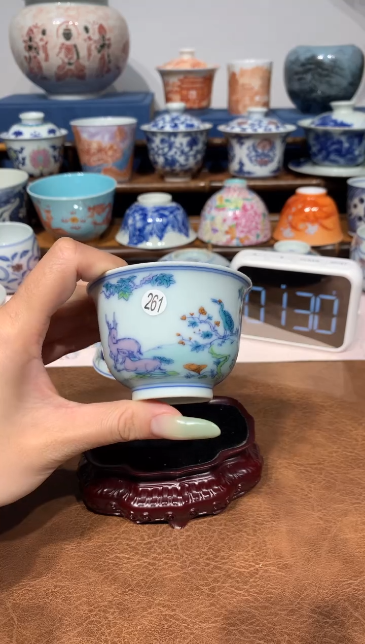 【闪购商品】摆件261斗彩小鹿单杯发发发发