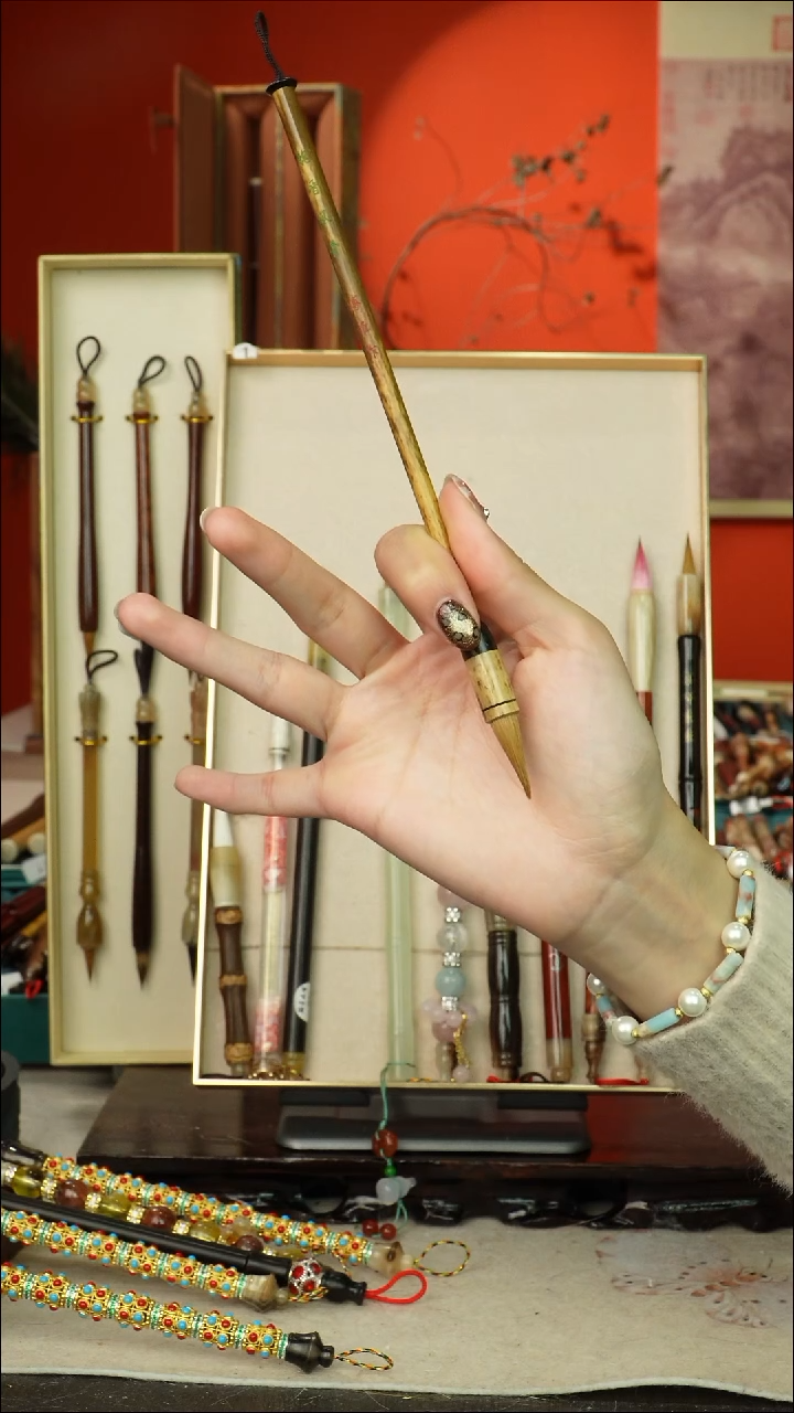 297号闪孤品高货毛笔链接 清水试笔 蘸墨不退