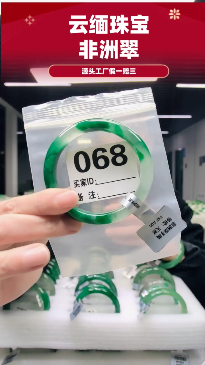 未镶嵌手镯石英质玉（非洲翠）59圈口068