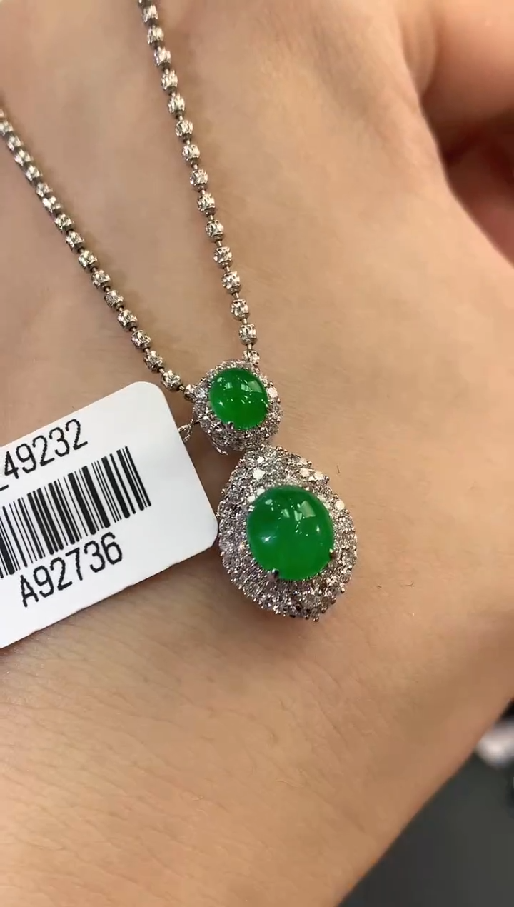 【闪购商品】翡翠吊坠(不含链)18K金镶嵌B128