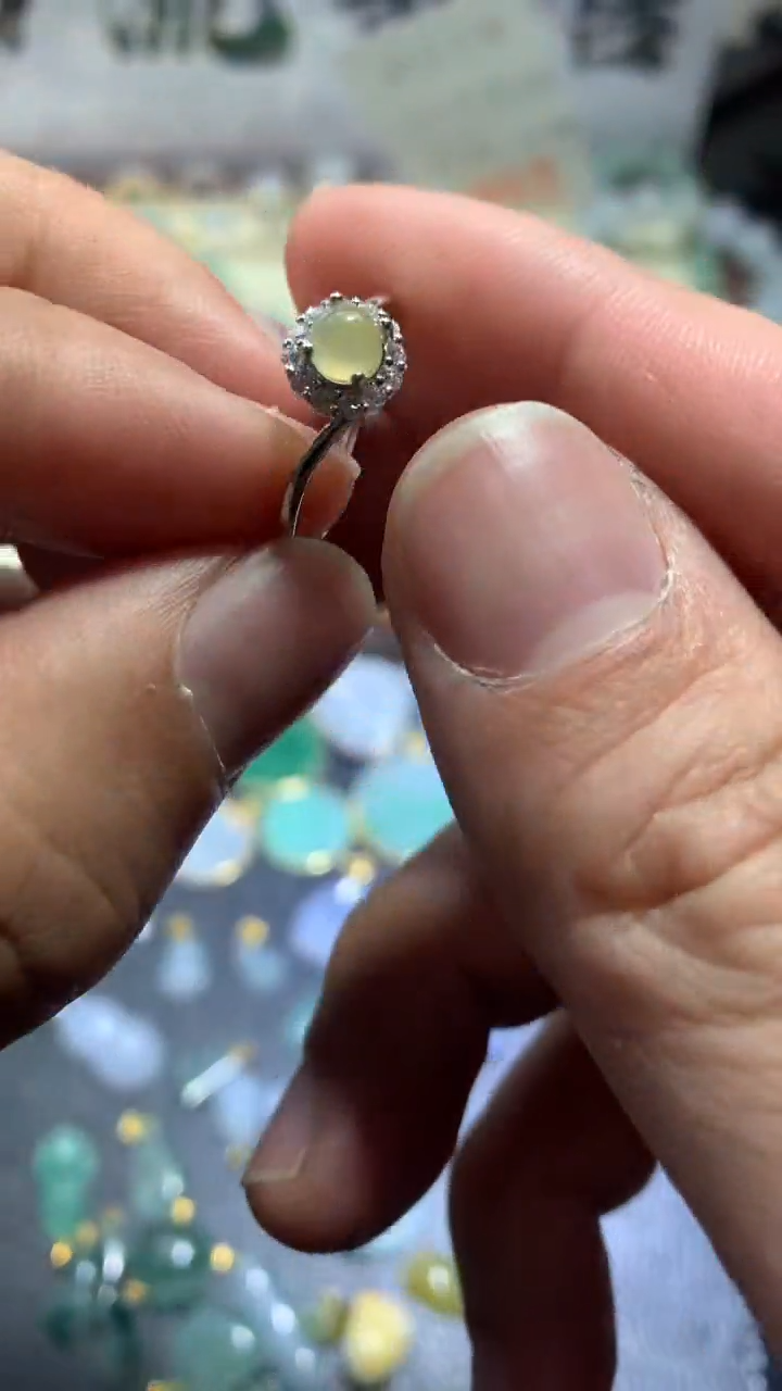 【闪购商品】翡翠戒指银S925镶嵌0104翡翠戒指