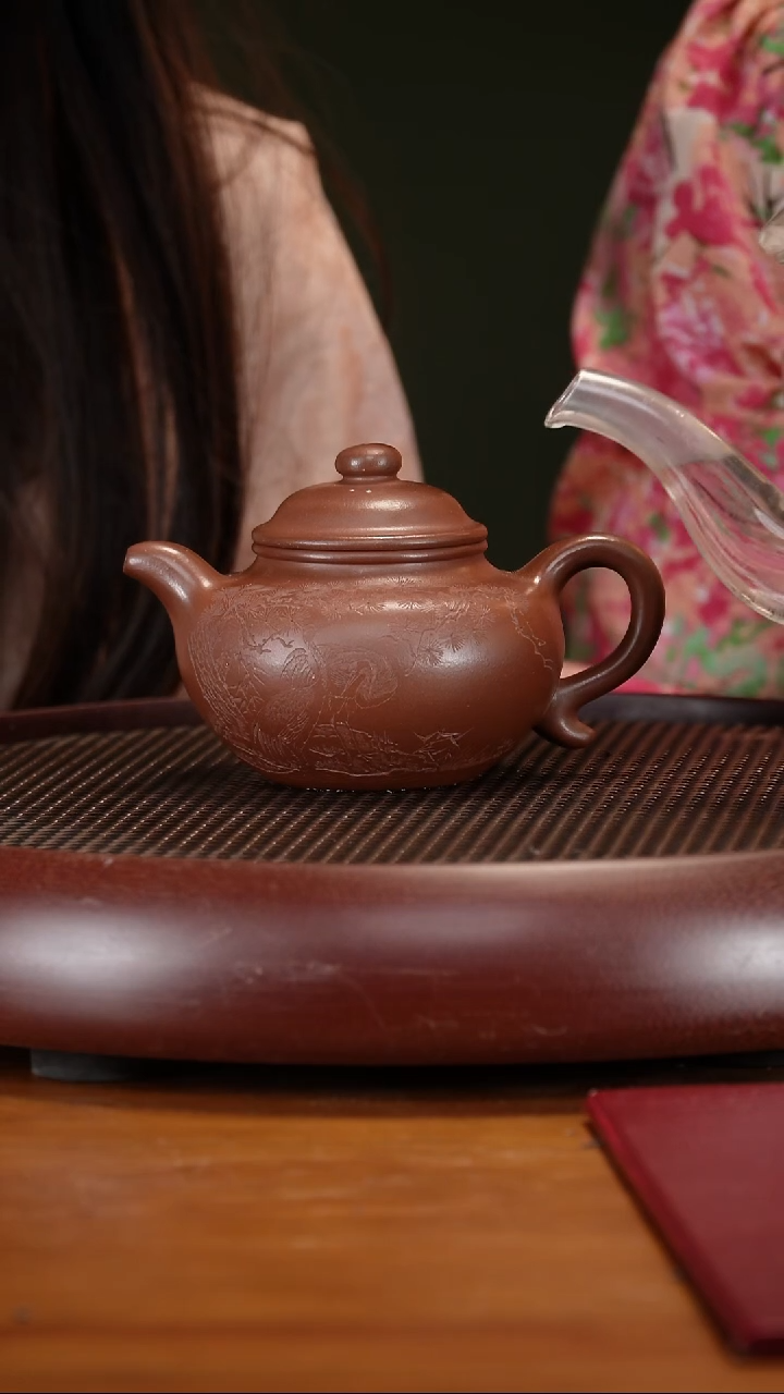 茶壶紫砂124ZCP莲子 紫潭泥260cc