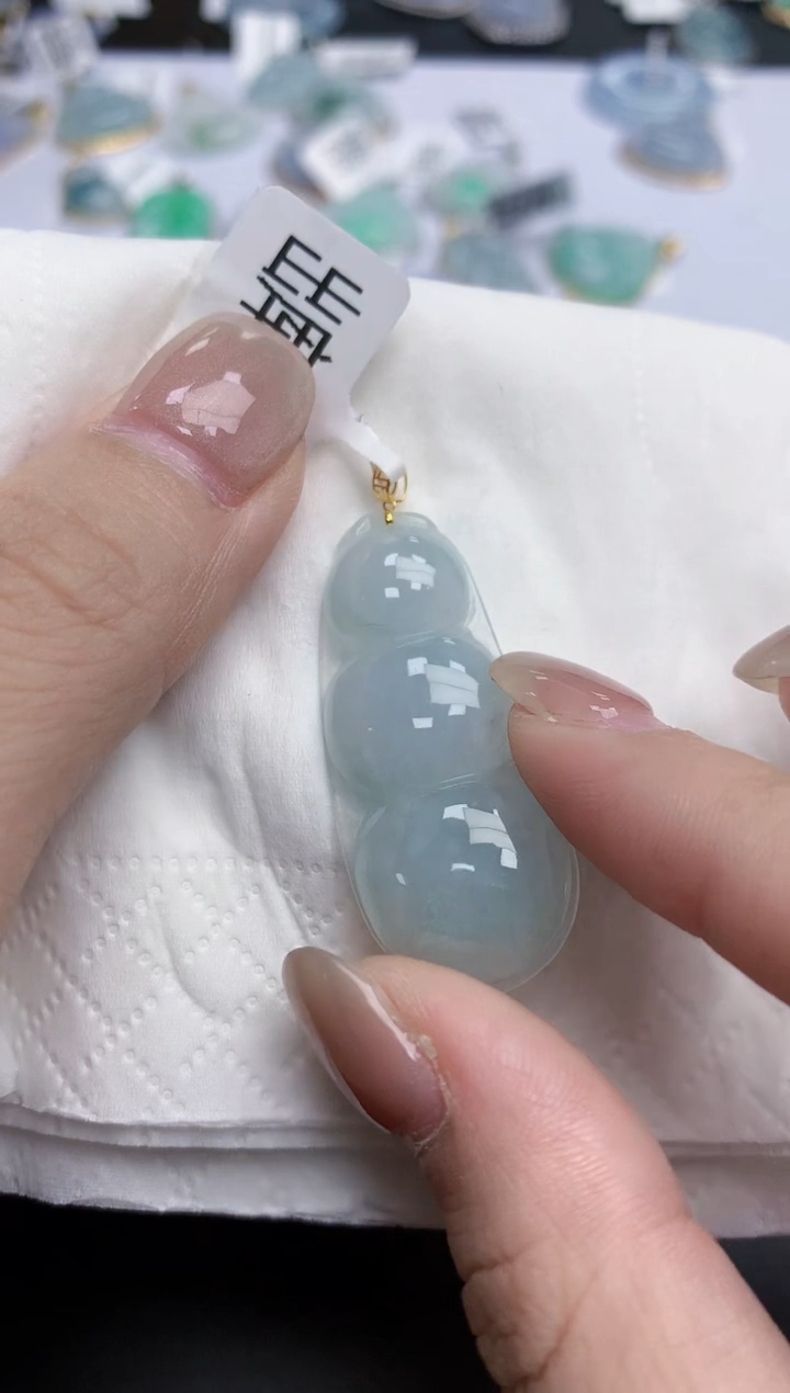 【闪购商品】翡翠颈饰18K金镶嵌天然缅甸翡翠A货