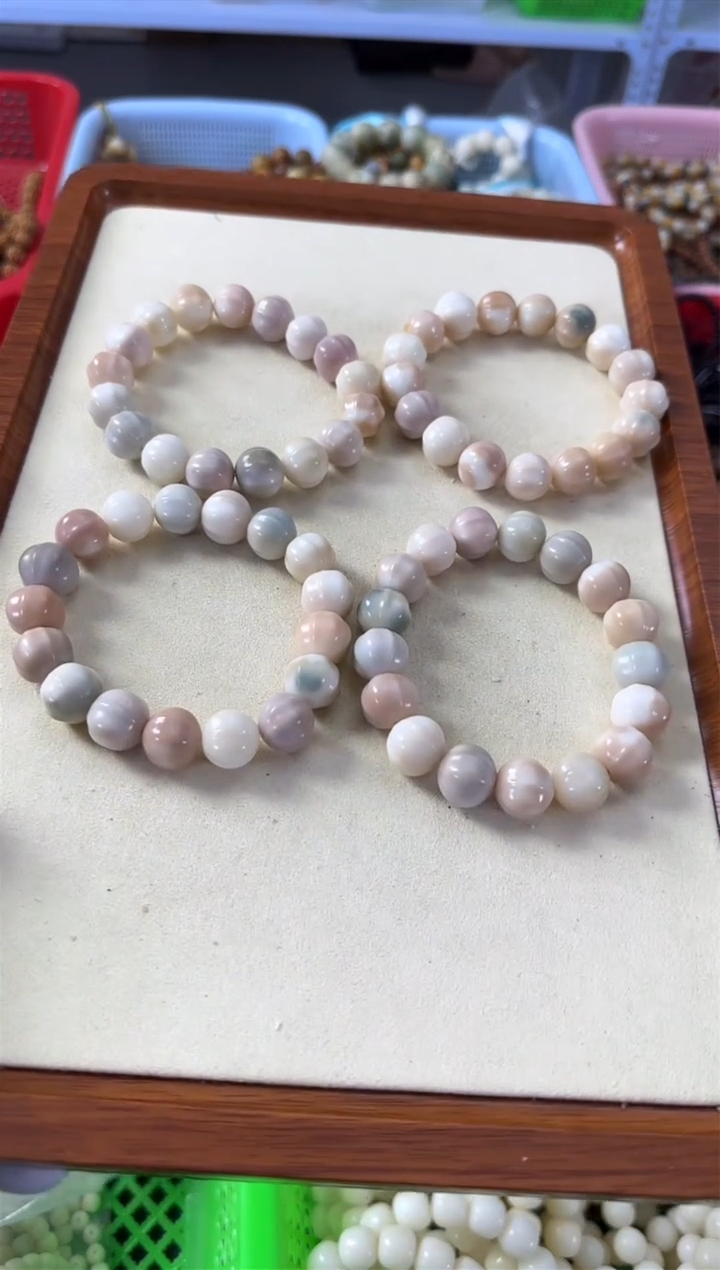 【闪购商品】白玉菩提手串15*菩提根粉色鲨鱼背单圈