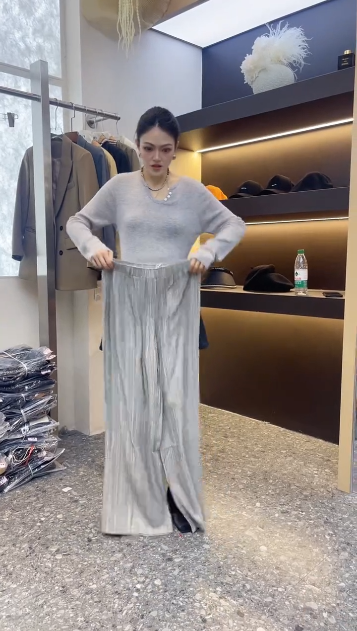 张小张专属棉麻阔腿裤95685 咖色 M