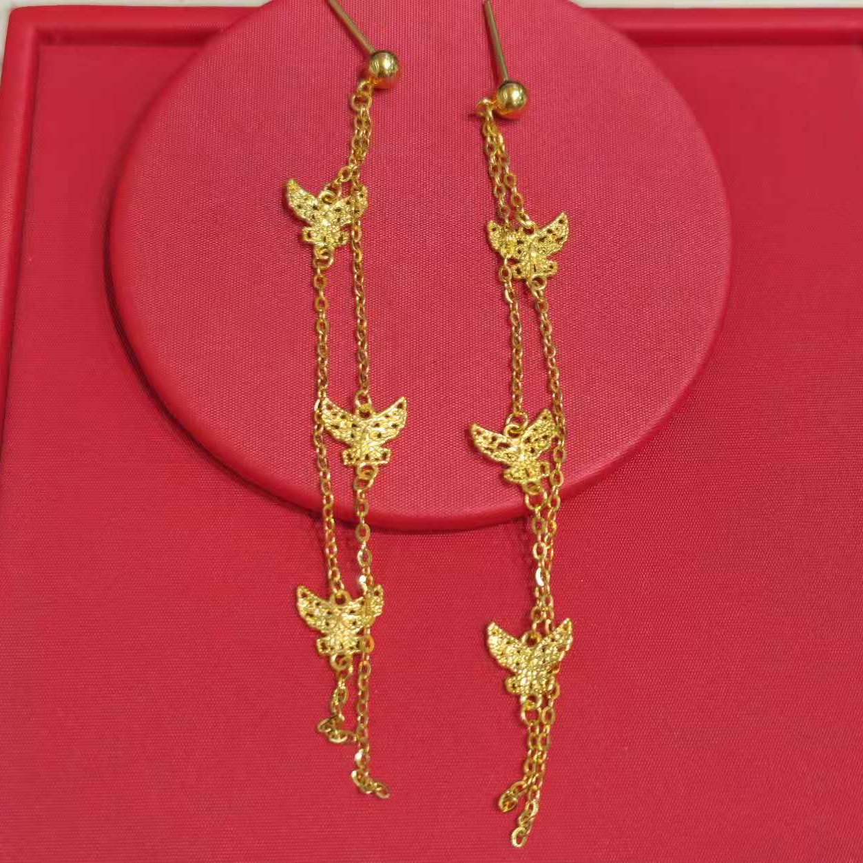 【小云专享】足金999饰品 蝴蝶耳钉 GP 4.53