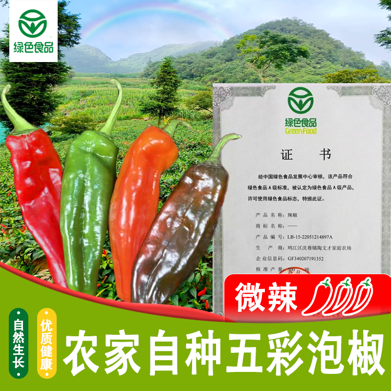 【五彩乌龙泡椒】新鲜乌紫泡椒农家自种红泡椒现摘现发五彩泡椒
