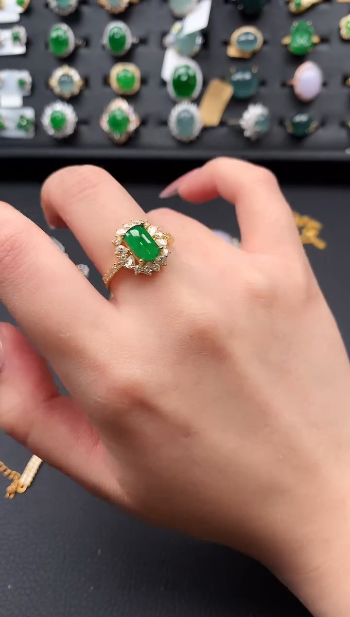 【闪购商品】翡翠戒指银S925镶嵌51241