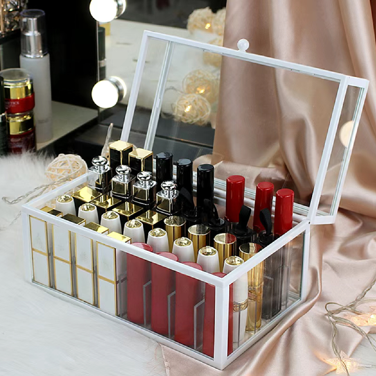 口红 唇釉唇膏盒收纳轻奢透明欧式新款大容量 网红