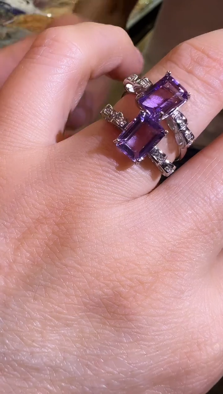 银S925镶嵌戒指水晶1209m018多样性发其一