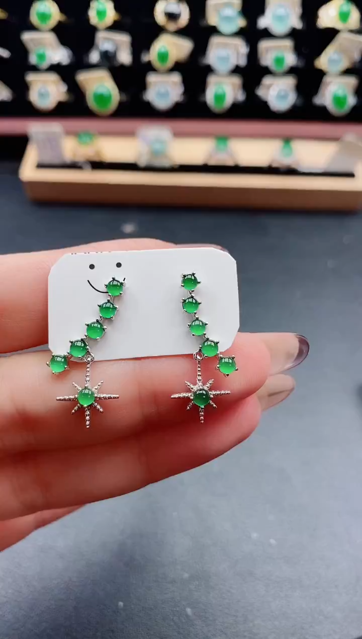 银S925镶嵌戒指翡翠1