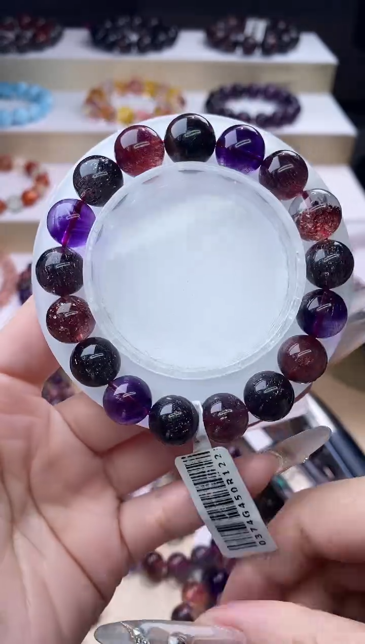 【闪购商品】水晶手链未镶嵌黑加仑超七单圈11m+