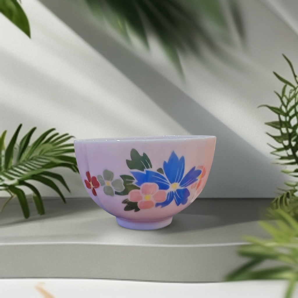 红稀土兰花花口碗