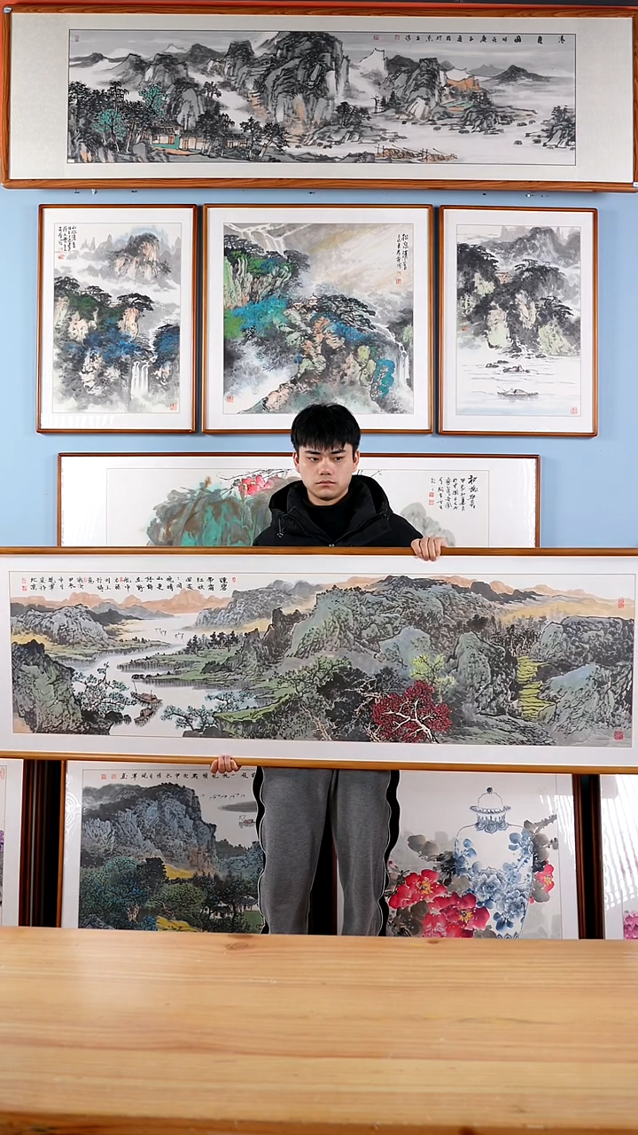 【闪购商品】国画张现军《诗词：秋景小幅》手绘233*63
