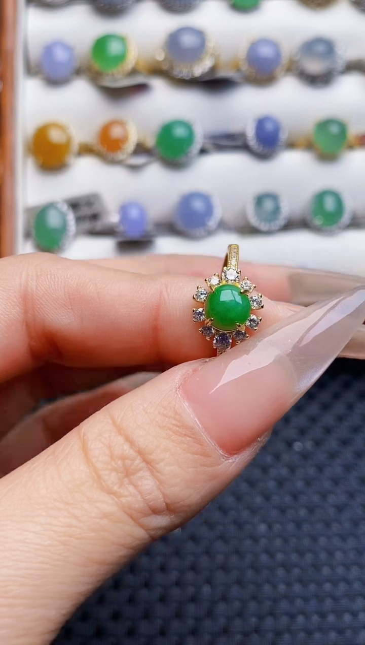 银S925镶嵌戒指翡翠1261