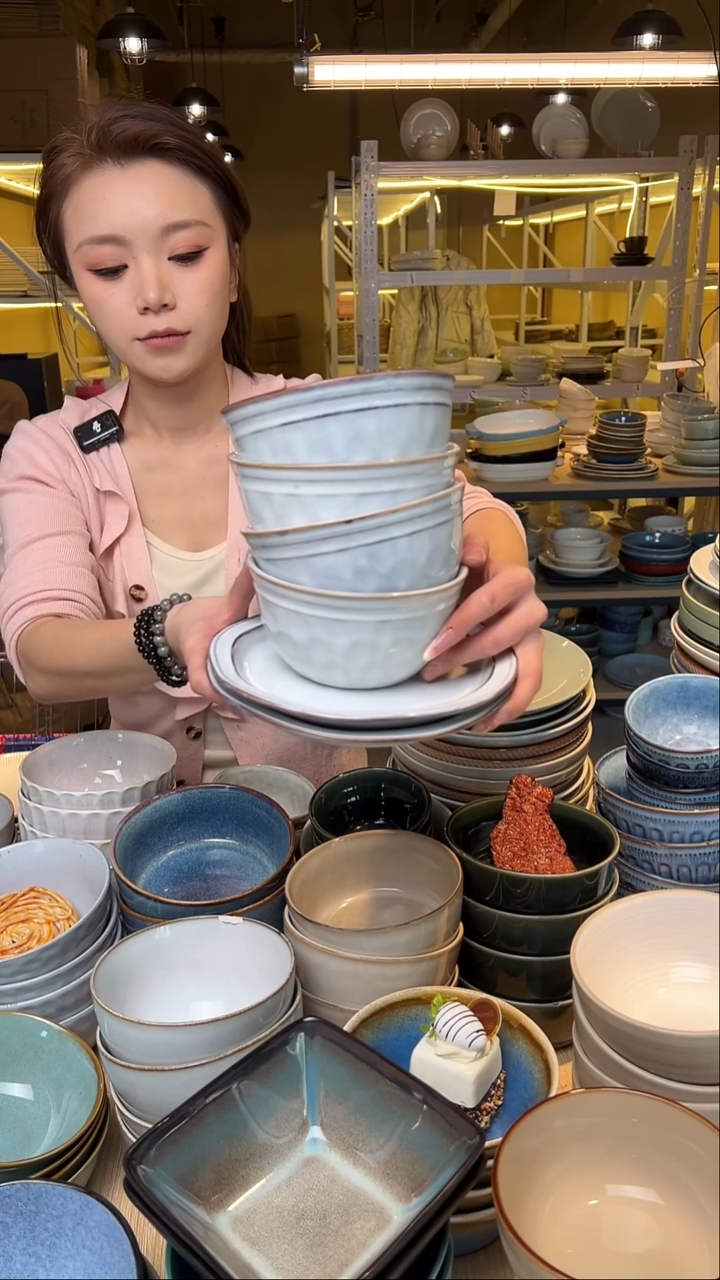 瓷235【瑕疵】外贸尾货窑变釉下彩