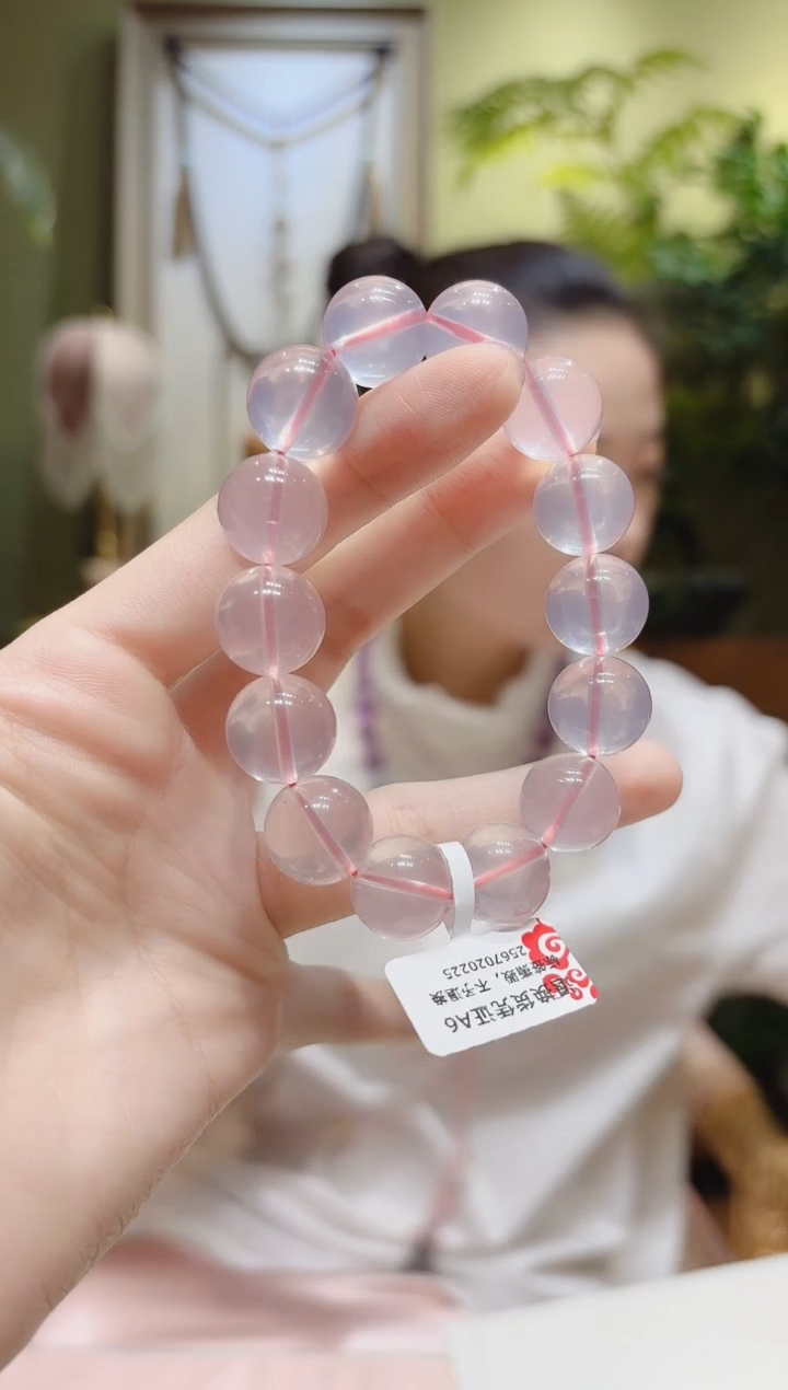 【闪购商品】水晶手串未镶嵌A6粉水晶手串14.1