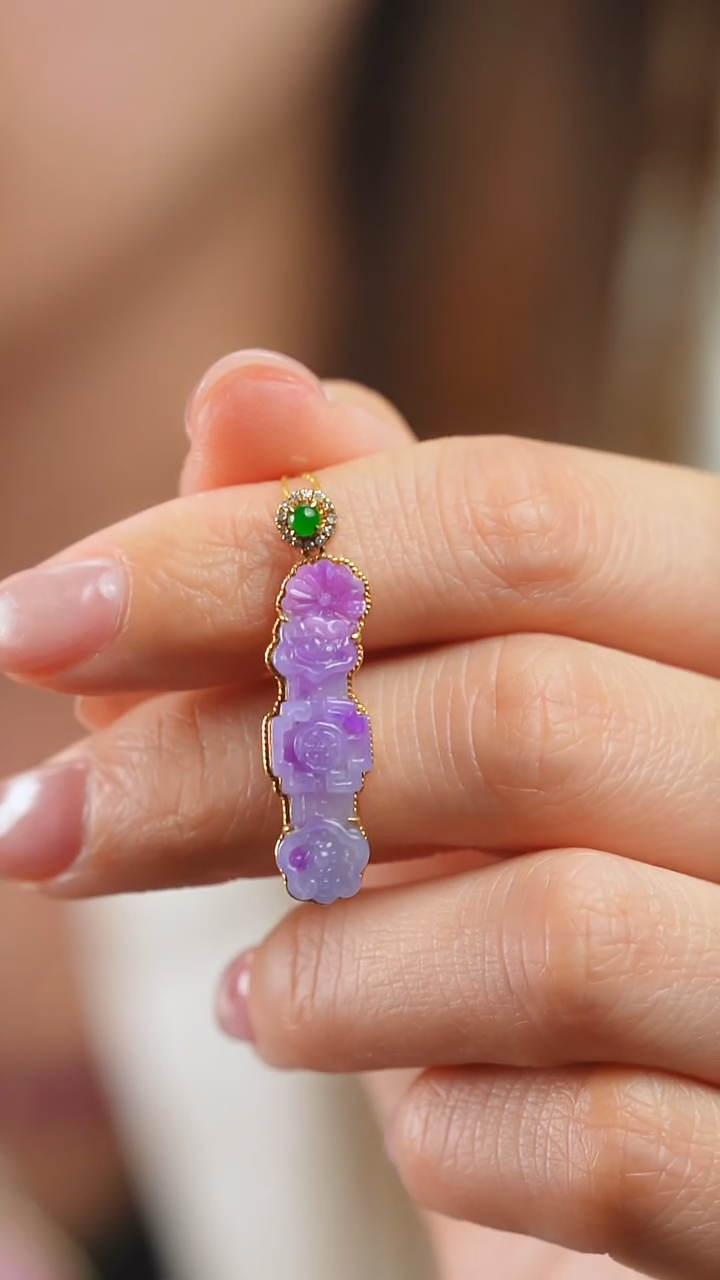 苏纪石（舒俱来）18K金镶嵌吊坠(不含链)7