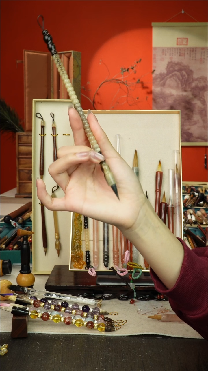 509号闪孤品高货毛笔链接 清水试笔 蘸墨不退