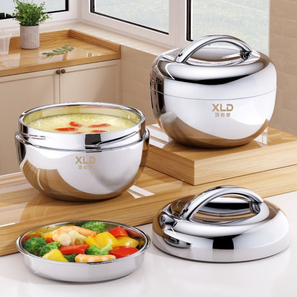 项老爹苹果保温饭盒上班族不锈钢圆形便当盒小学生早餐专用带饭商品图