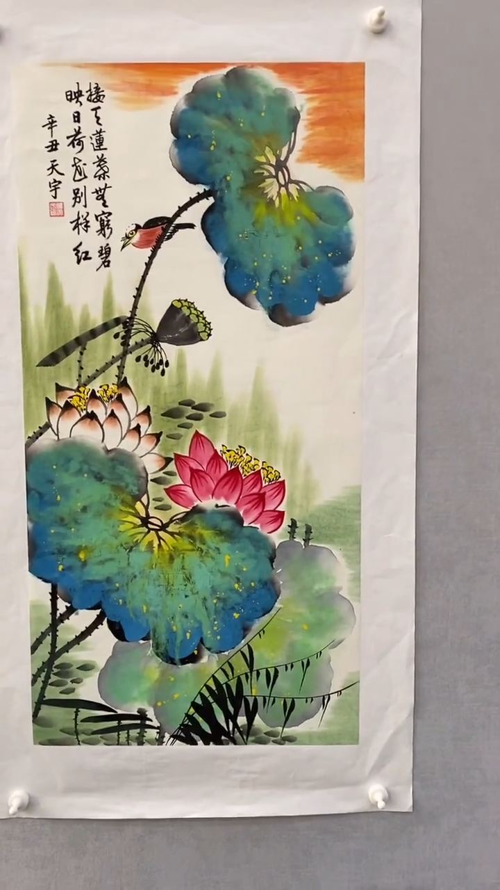 国画释天宇映日荷花别样红