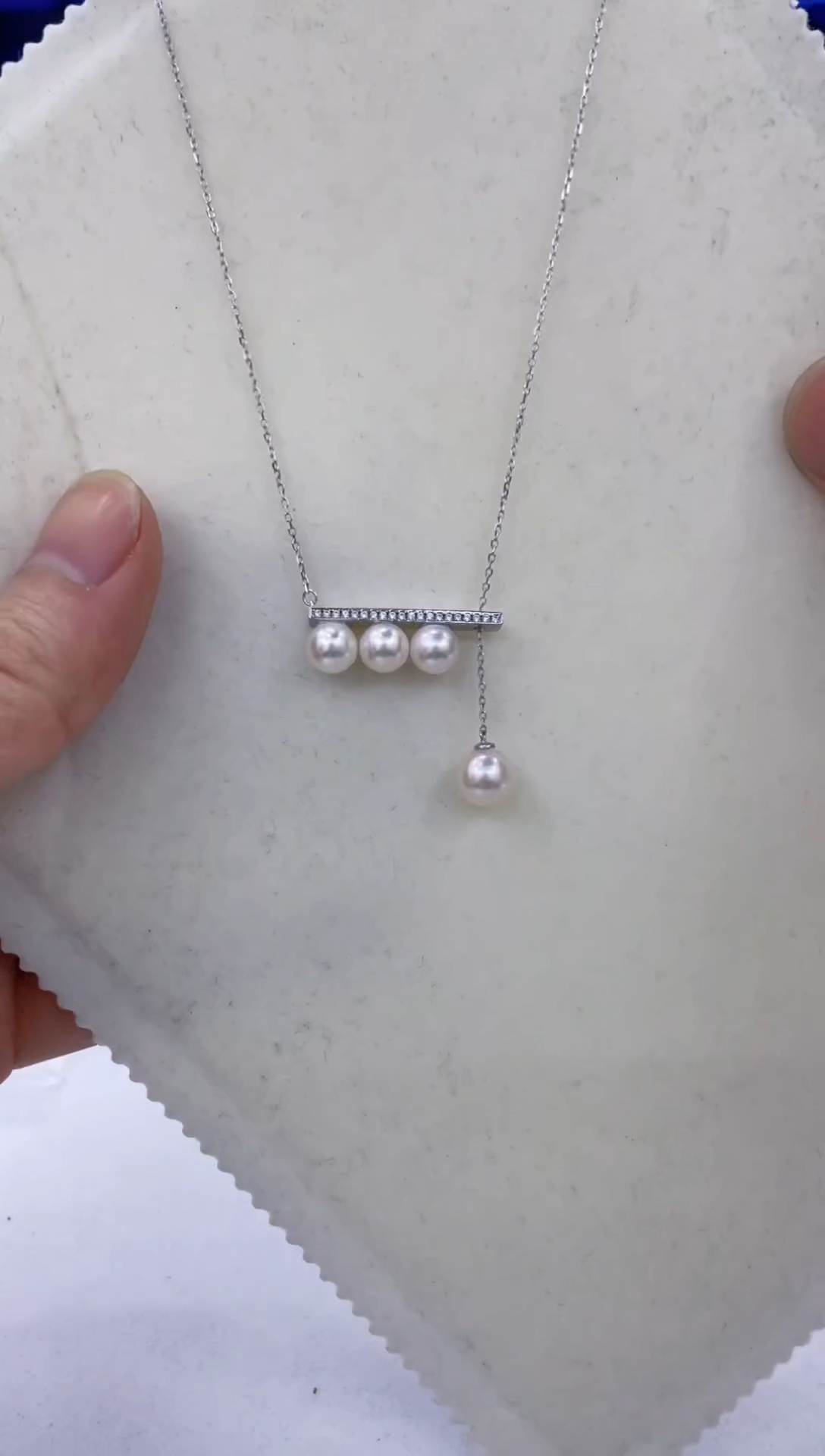 颈饰银S925镶嵌海水珍珠  