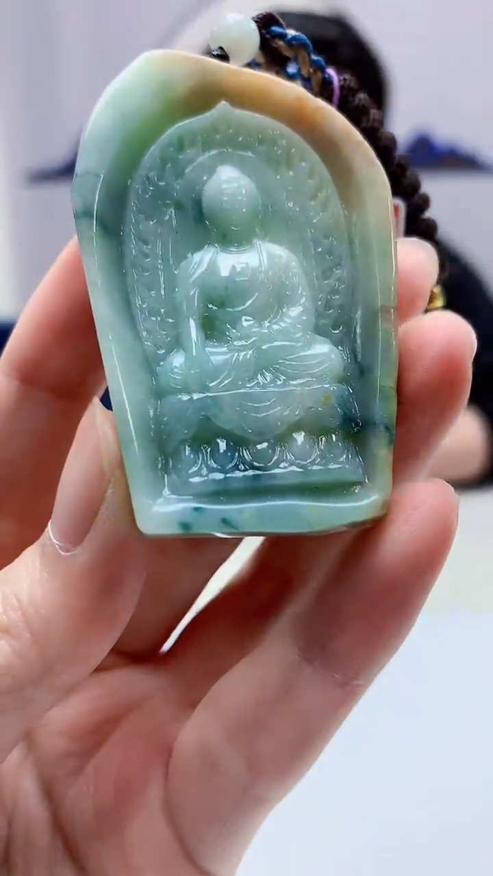 【闪购商品】定制翡翠未镶嵌5060zm-毛货挂件观音79