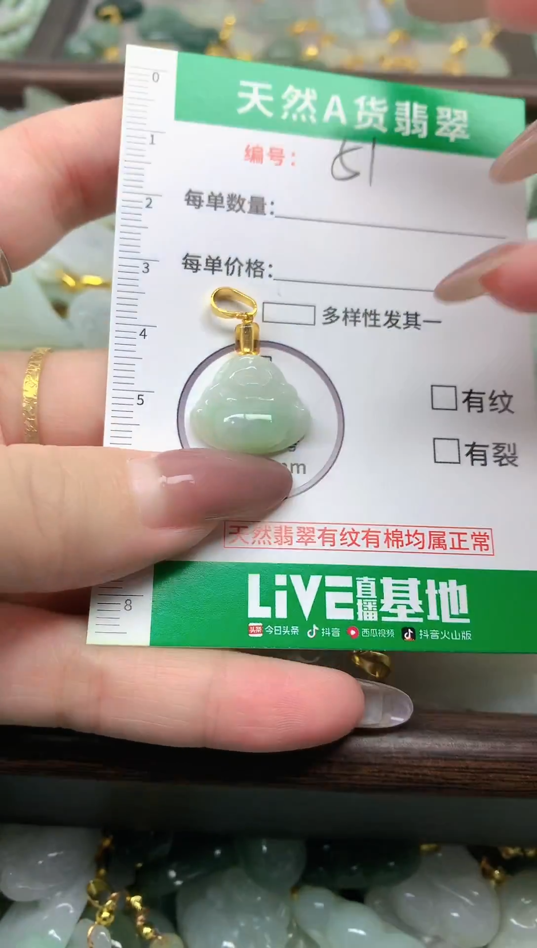 颈饰未镶嵌翡翠纯天然缅甸A货翡翠-51