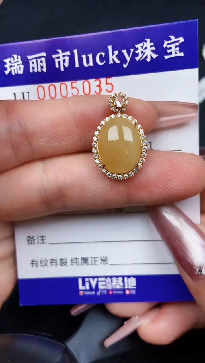 翡翠银S925镶嵌颈饰5035