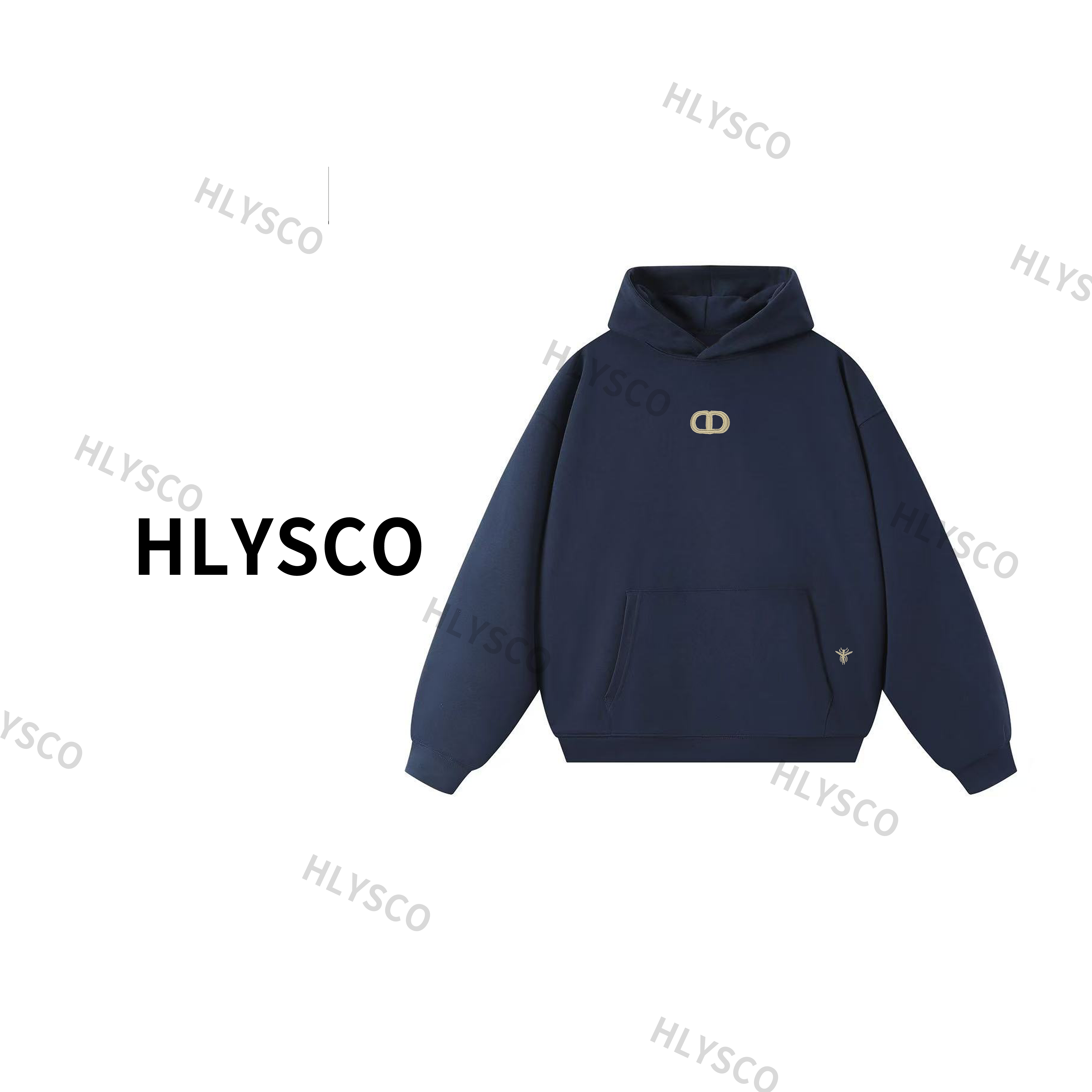 【迪迪家刺绣连帽】刺绣款秋冬男女同款重磅潮流棉连帽套头卫衣-H50