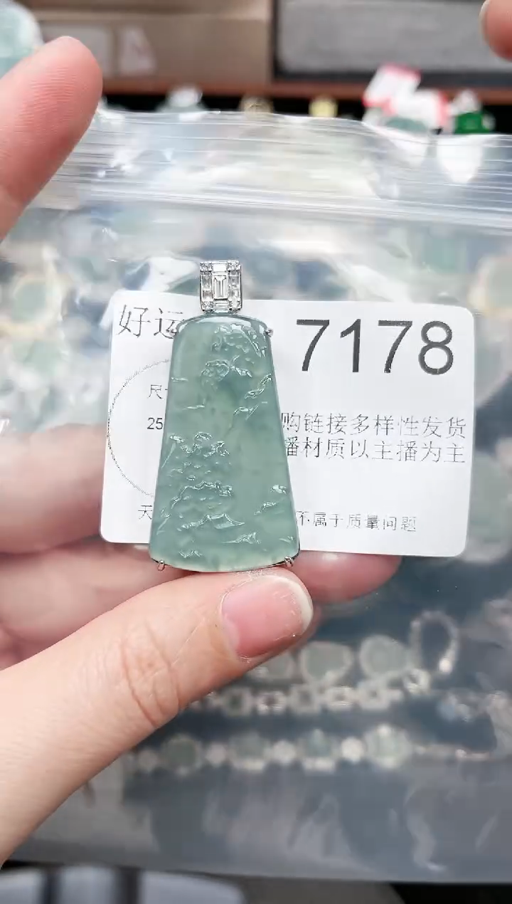 【闪购商品】翡翠颈饰未镶嵌7178赠皮绳
