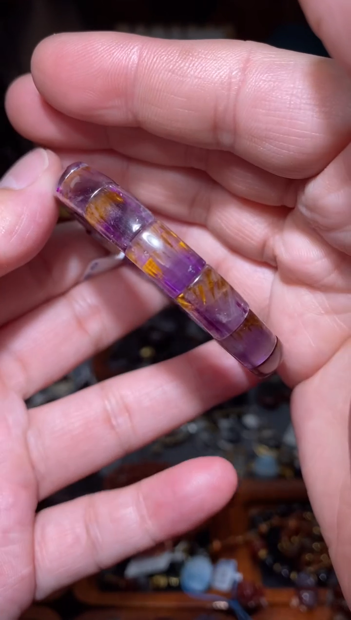 【闪购商品】水晶镯牌未镶嵌极光紫钛镯牌