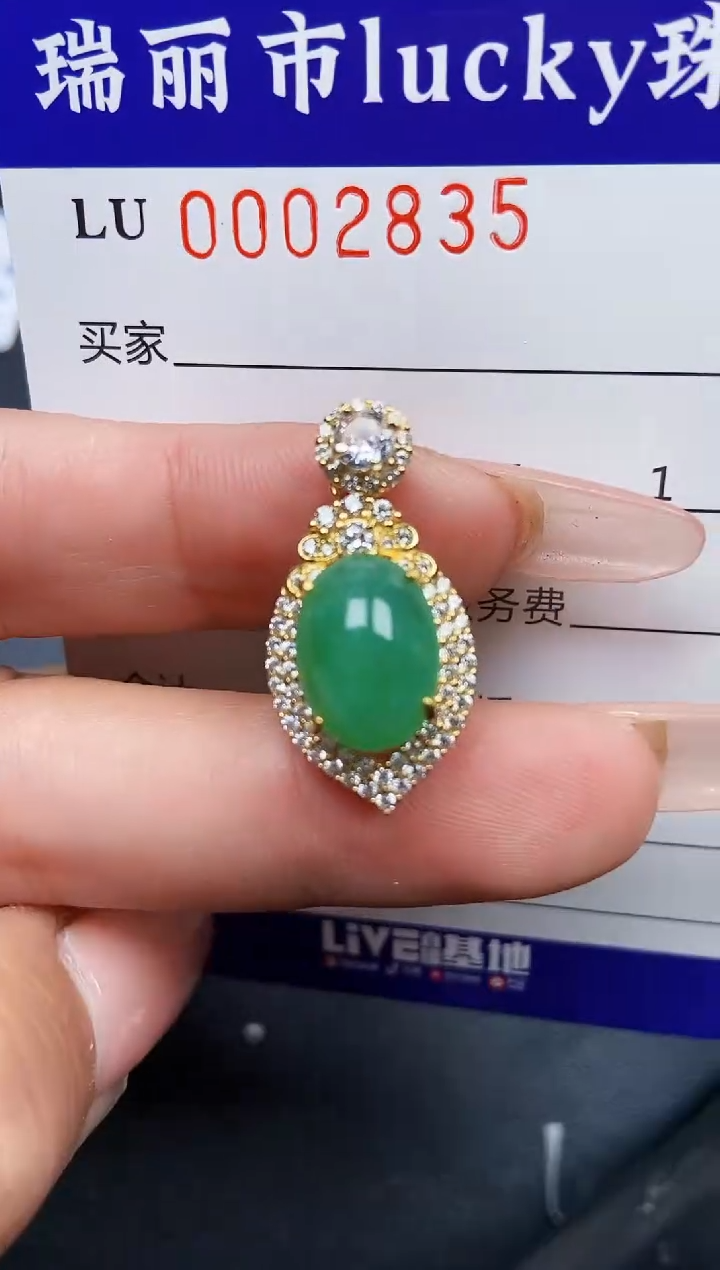 【闪购商品】翡翠颈饰银S925镶嵌2835