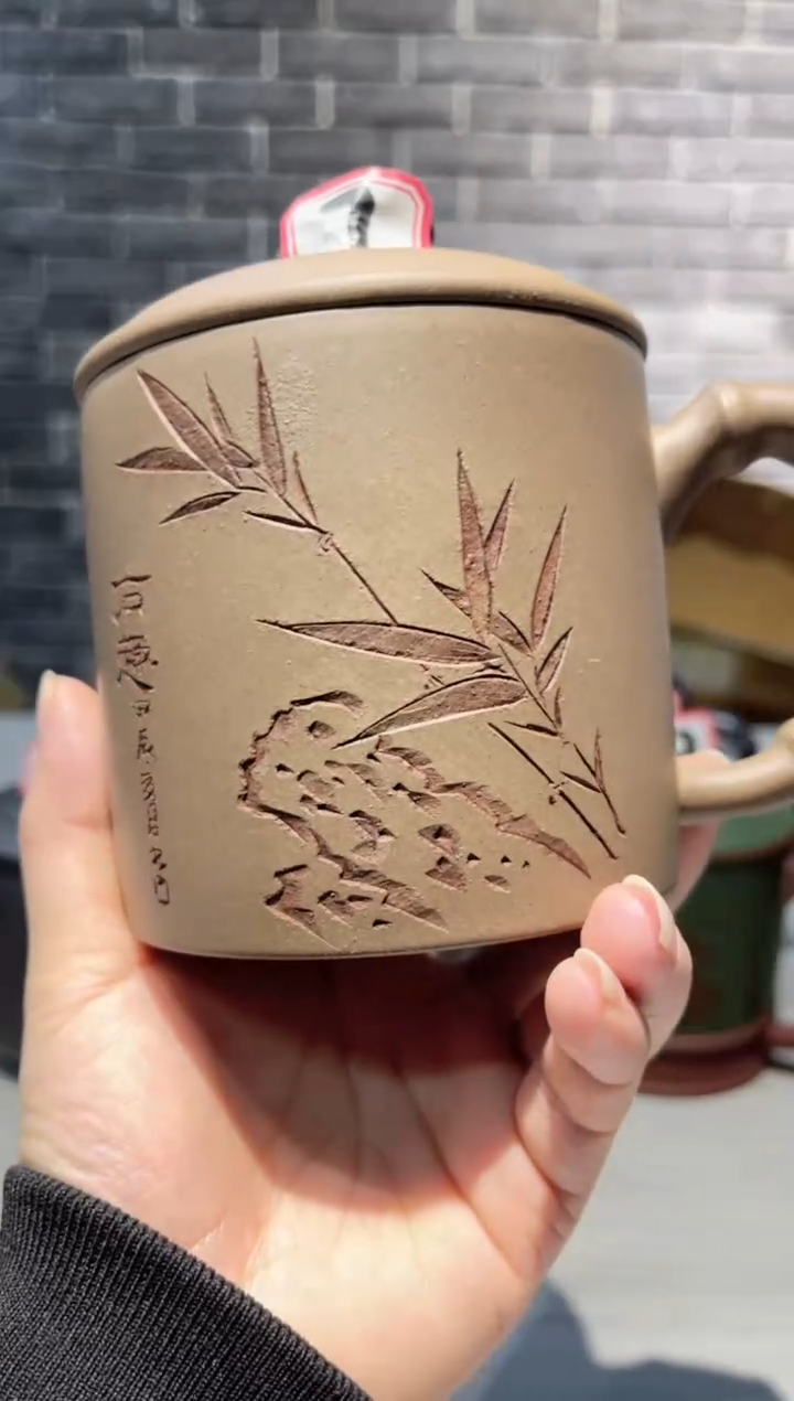 【闪购商品】紫砂茶杯紫砂盖杯太湖石