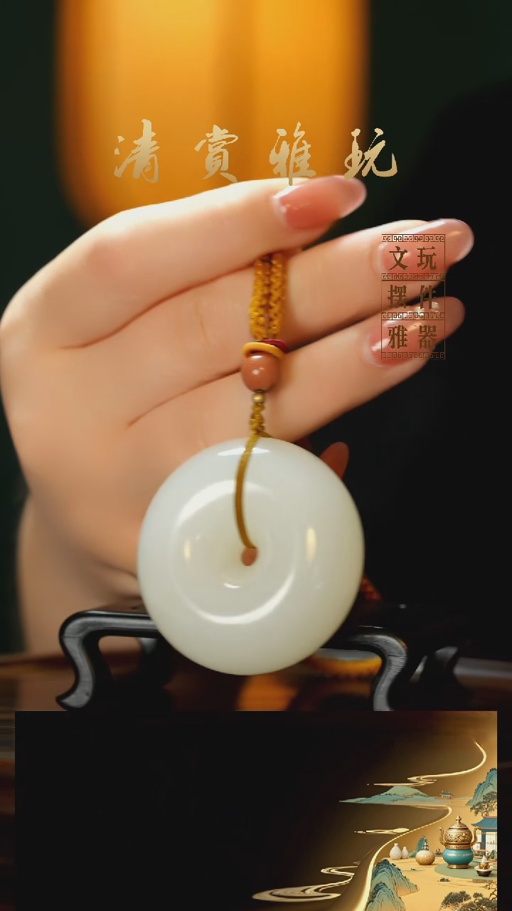 玉《平安扣》手把件摆件