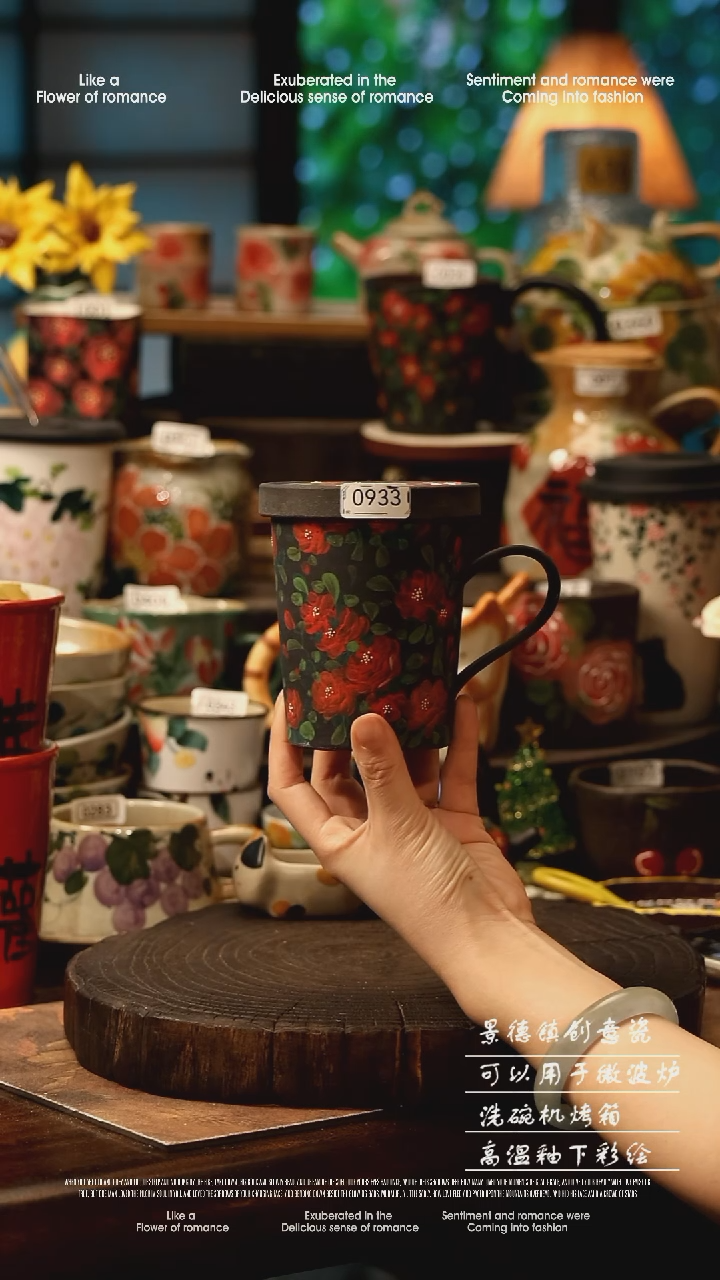 陶瓷景德镇高温釉下彩手工手绘款式@A0933@