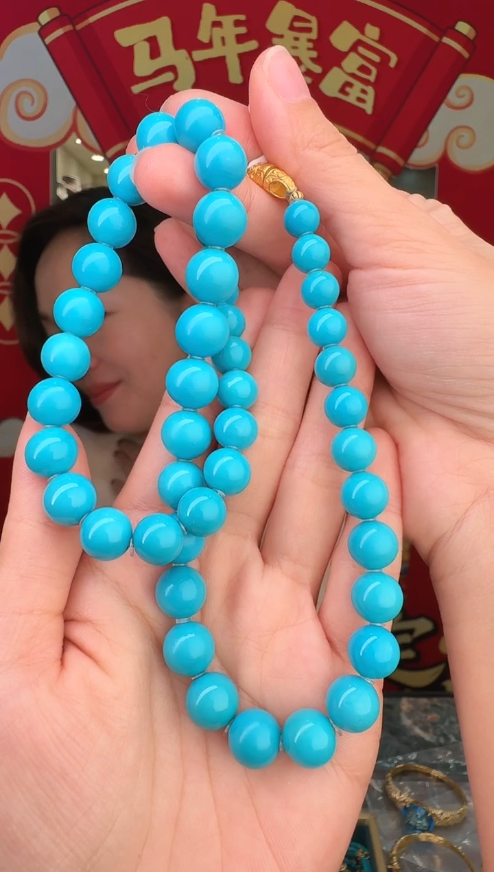 未镶嵌绿松石项链心**水066