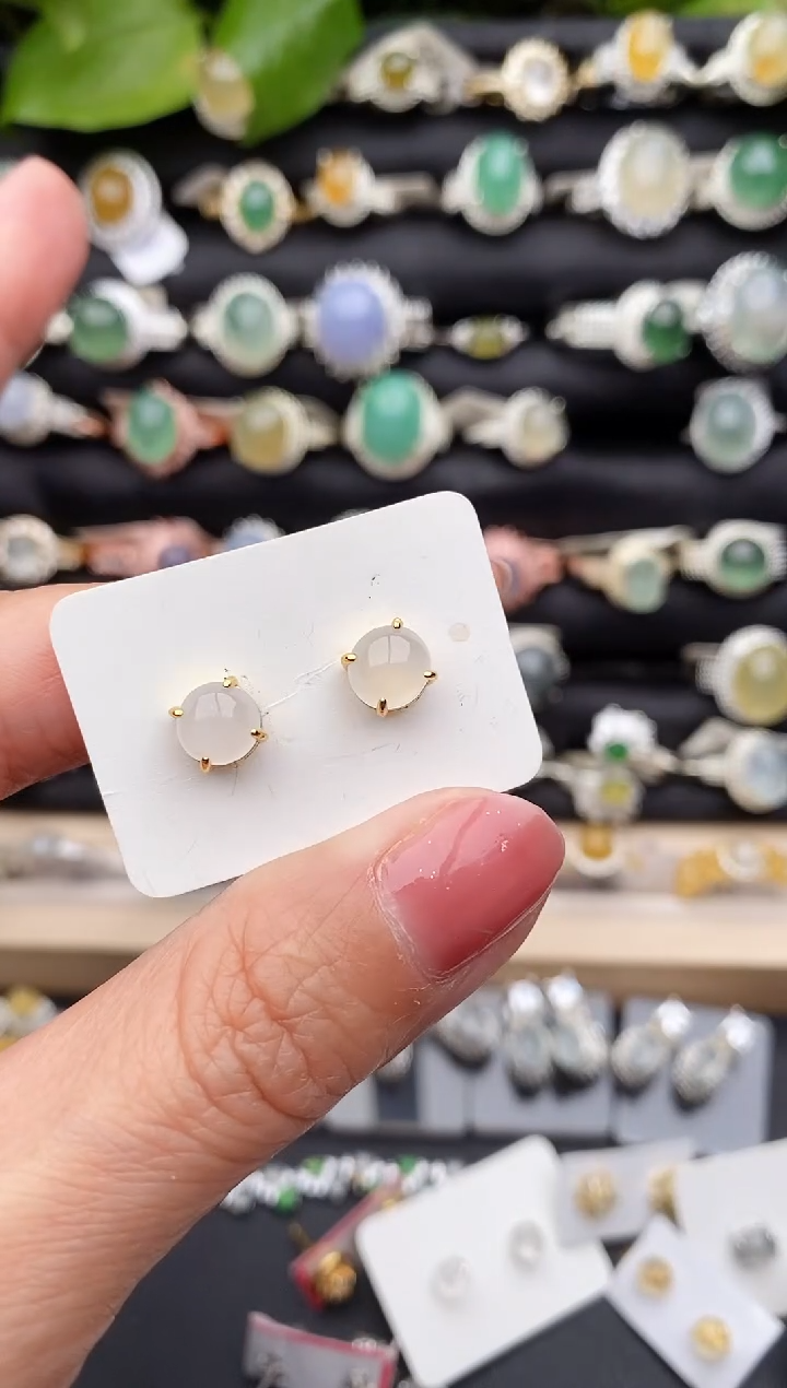 【闪购商品】翡翠戒指银S925镶嵌缅甸天然A货翡翠22  10-6
